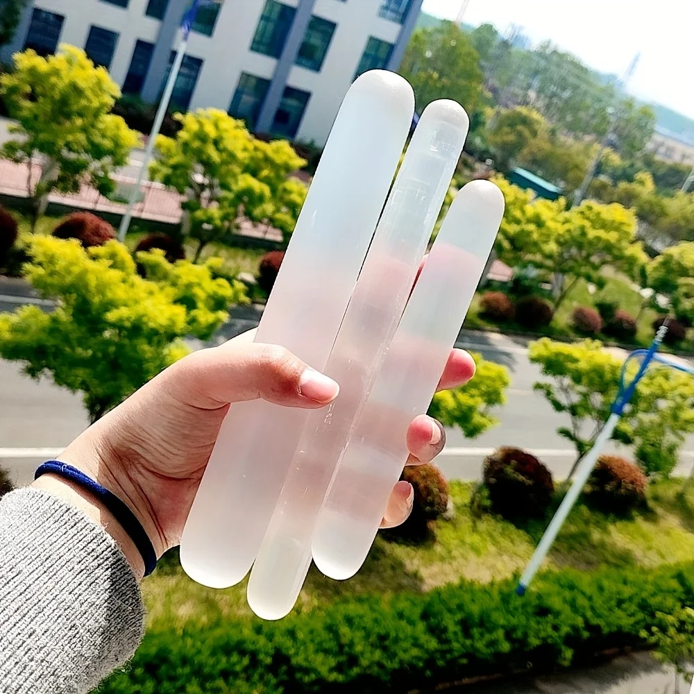 Natürlicher marokkanischer Schwefel, runder Zauberstab, weißer Gipsstift, handgeschnitzt, Basteln, Heimdekoration, Mineralien-Sammlung, Geschenk, Raumdekoration