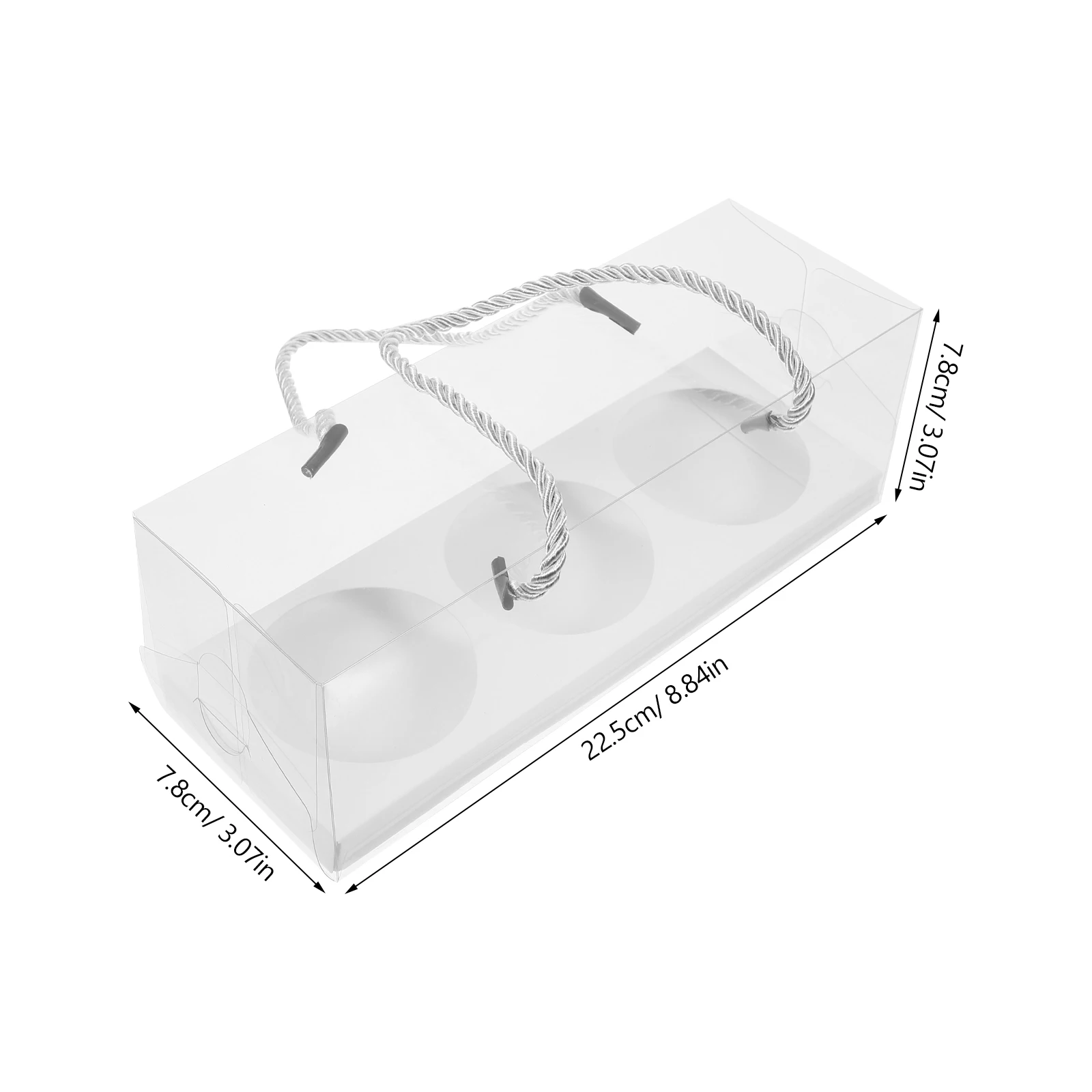 5pcs Storage 7.28x2.56x2.56 Inches Transparent PET Gift Boxes for Party Wedding Birthday Bulk Boxes with Lids String