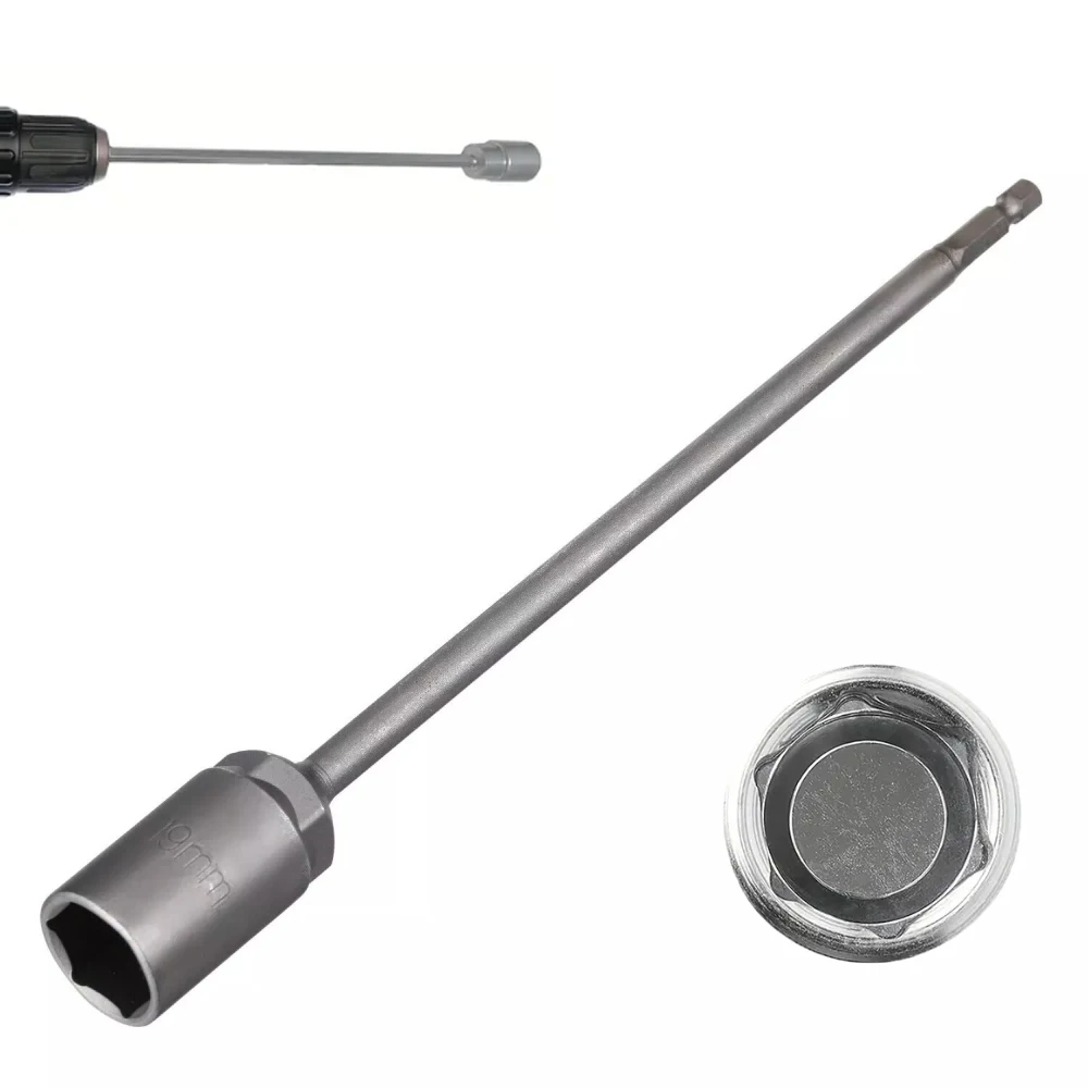 

1pc Repair Tools Extended Repair Hexagonal Pole 15cm Long Hexagonal Socket Wrench Car Leg Winder Drill Extension Jack Socket19mm