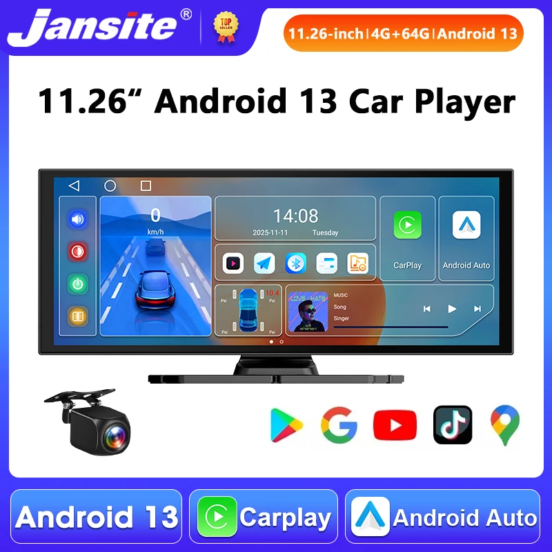 11.26 inch Android13 4G+64G Car Multimedia Player Carplay Android Auto 5G WIFI Airplay Monitor Support Youtube Netflix TPMS