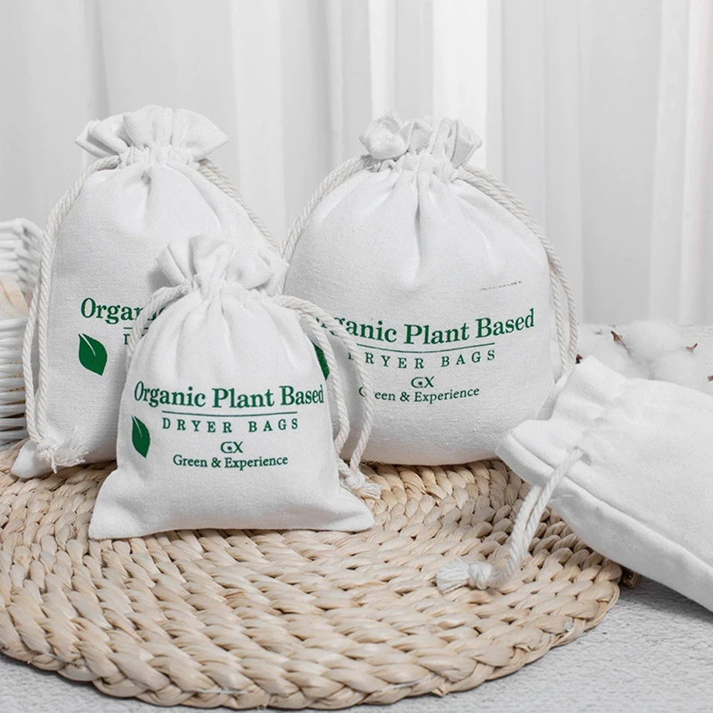 

50Pcs Personalized Logo Jewelry Cotton Bag White Muslin Drawstring Pouch Canvas Gift Packaging Shopping Pocket for Earrings Rin