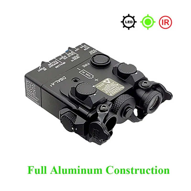 Tactical DBAL A2 IR Illuminator LED Weapon Light Integrated with Visible Green Laser and IR Laser Hunting Rifle Flashlight