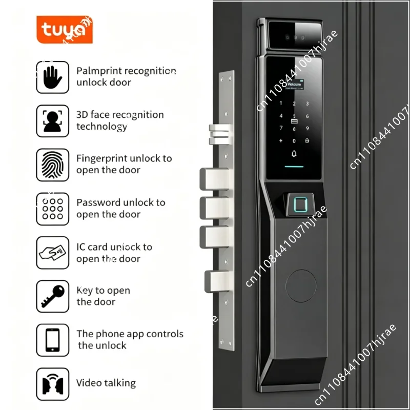 IP66 Waterproof Palm & Facial Recognition Smart Door Lock Secure Digital Lock With Israeli 6068 Mortise Lock Body For Home Entry - view 2