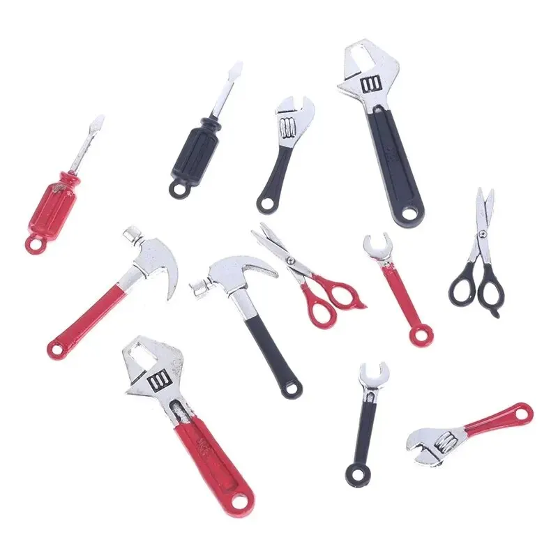 6 Pcs/Set Dollhouse Mini Repair Kits Accessories Hammer Wrench Furniture Toys