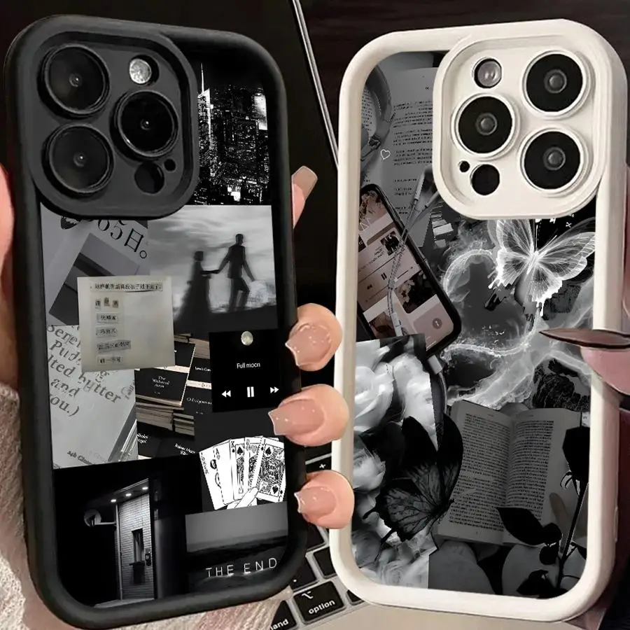 

Blacks Butterfly Pattern Phone Cover Case for iPhone 17 Pro Max 15 Plus 13 Air 11 14 17e 12 Pro 16