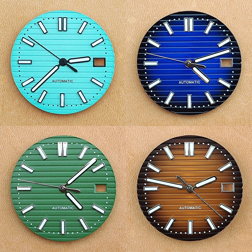 29.8mm NH35 Dial Green Luminous Custom Logo Dial For Nautilus NH35/NH36 Movement Watch Accessories Repair Tools