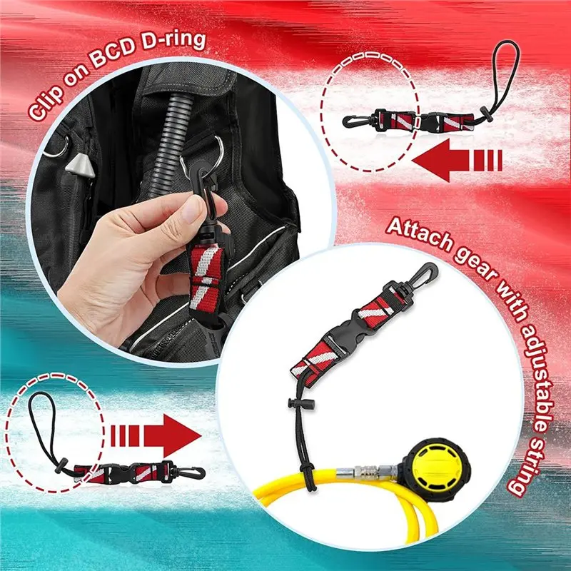 FFYY-2-Pack Scuba Diving Lanyard Clips, Quick Release Buckle