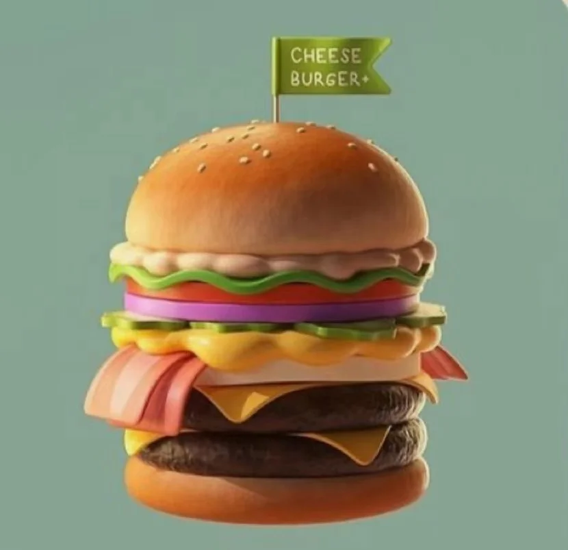 Custom Outdoor Hot Sale Resin Sculpture Fiberglass Burger Statue for Sale