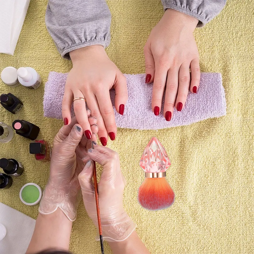 

2 шт., щетка для удаления порошка для ногтей, ромбовидная форма, мягкая щетина, щетка для чистки ногтей, розовый портативный скруббер для рук, очиститель