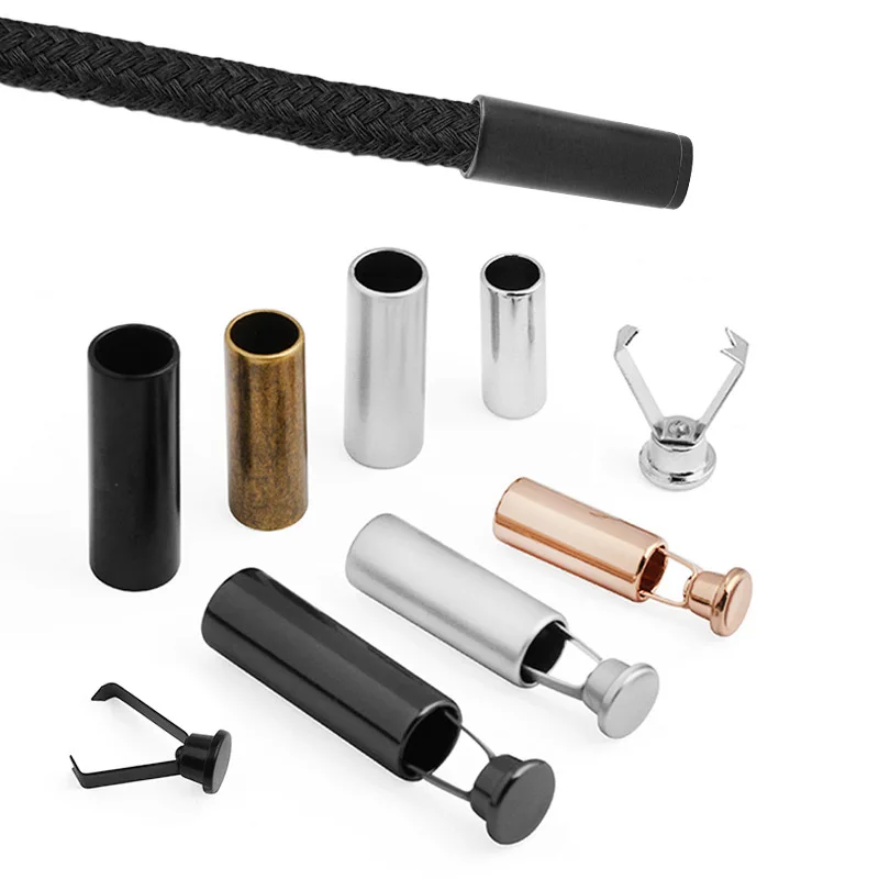 2pcs Stopper With Lid Cap Buttons Rectangle Cord Ends Lock Stoppers For Rope Apparel Sportswear Part Sewing Buttons Accessory