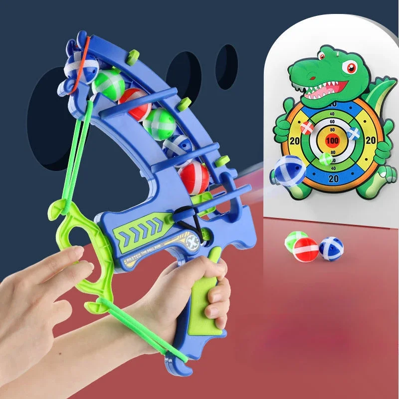 Dinossauro arco e flecha brinquedo arma, brinquedo de tiro manual para crianças, interior e exterior, interação pai-filho, brinquedos para meninos e meninas