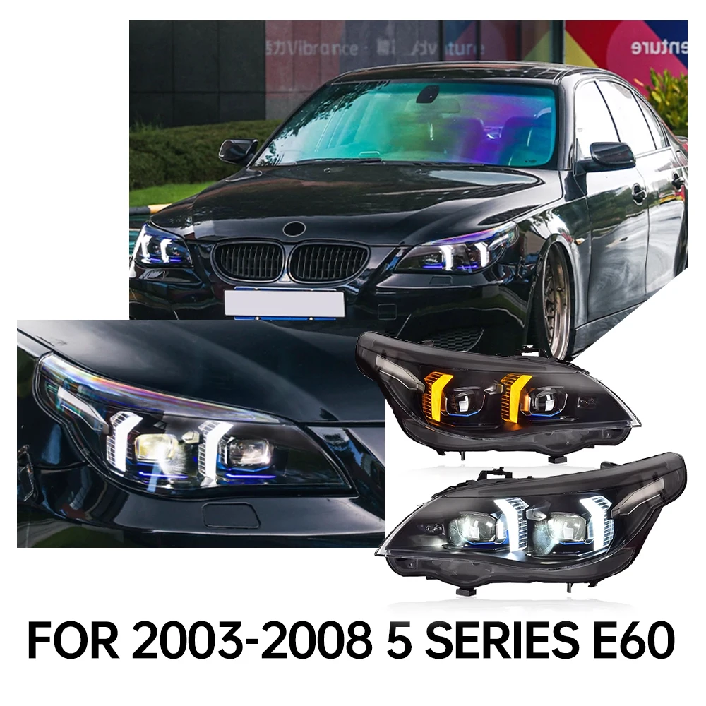 

Car LED Light For BMW 5 Series E60 Headlight 2003-2008 523i 530i Angel Eye LED Headlight DRL Hid Bi Xenon Auto Accessories