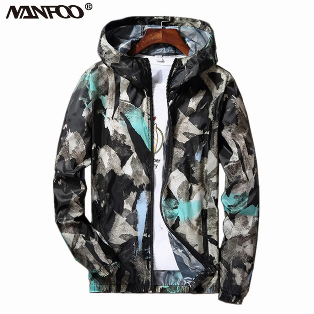 Men's Outdoor Sun Protection Jacket Breathable Wear-resistant Windbreaker Cycling Quickdry Fashionable Camouflage Hooded Jacket