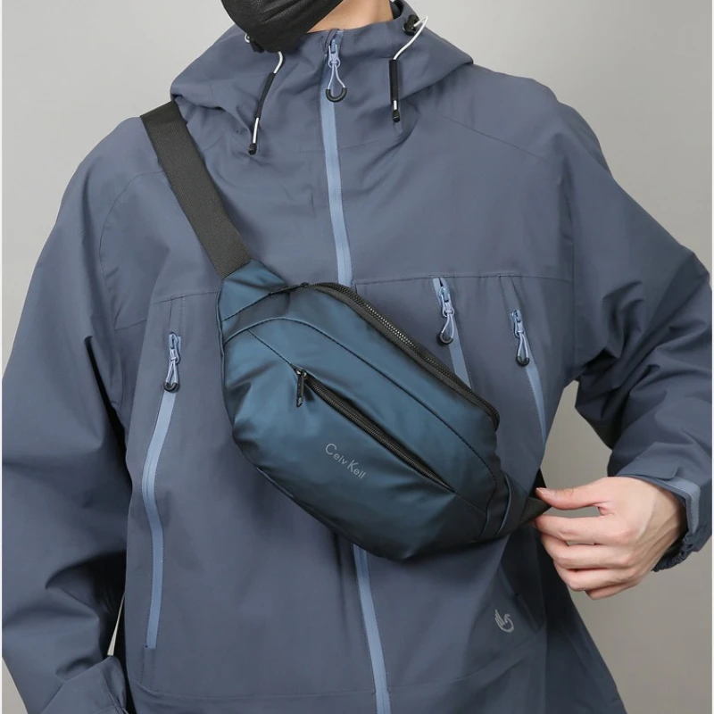 New Men's Waist Pack, Outdoor Sports Crossbody Bag, Water-proof Portable Mobile Phone Bag, Fashionable Simple Chest Bag