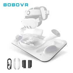 BOBOVR D3 Charging Dock Compatible with Quest 3 Headset Controllers B100 battery Full Charge in under 3 Hours for VR Accessories