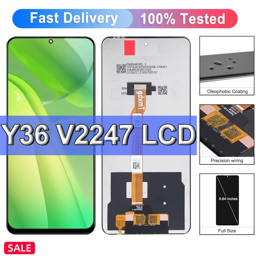 6.64'' Display For Vivo Y36 4G V2247 LCD Display Touch Screen Assembly Replacement Parts For Vivo Y36 Display Screen