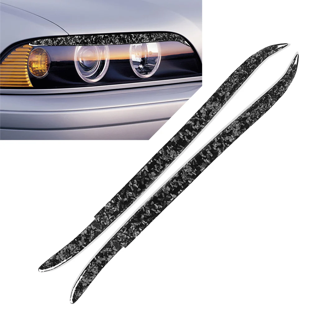 

2Pcs Car Headlight Eyebrow Eyelid Cover Decorative Trim For BMW E39 5 Series 1997 1998 1999 2000 2001 2002 2003