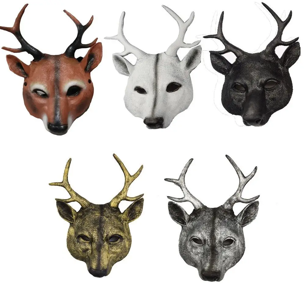 Pros Cosplay Prom Props Masquerade Mask Eye Mask Face Mask Halloween Mask Animal Mask Kabuki Kitsune Mask Deer Head  Mask