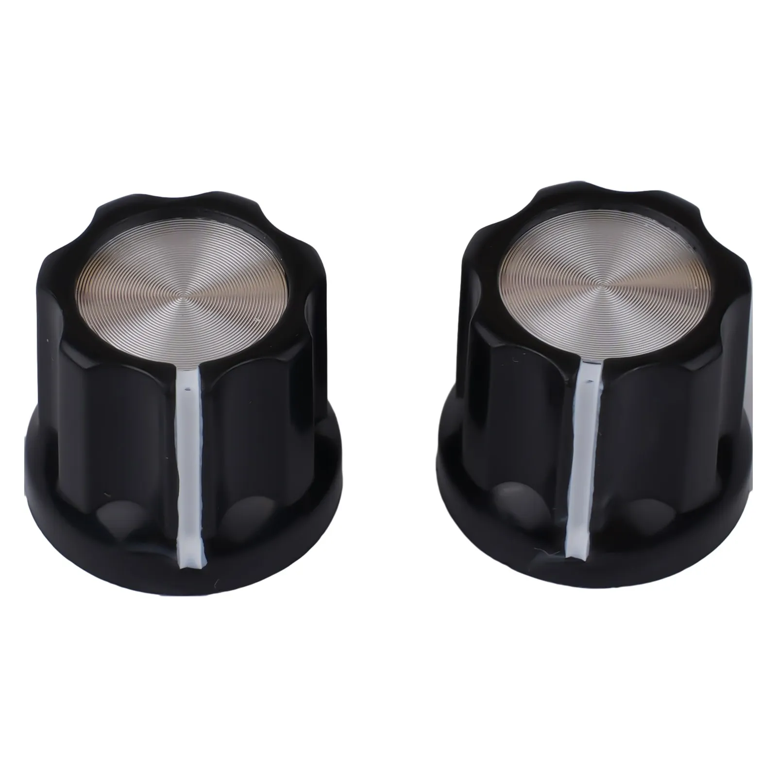 High Quality New Practical Tone Knobs 10pcs Guitar 10x 12*4*2CM 6mm Shaft Hole Bass Plastic+Aluminum Sheet Potentiometer 10pcs