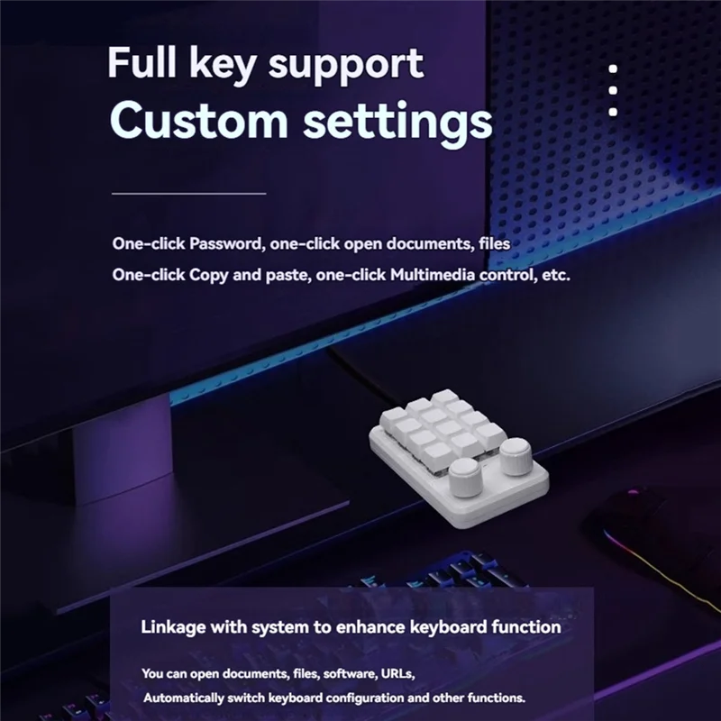 AY14 -Programming Macro Teclado Personalizado RGB Copiar Colar Mini Jogo Mecânico Hotswap Macropad