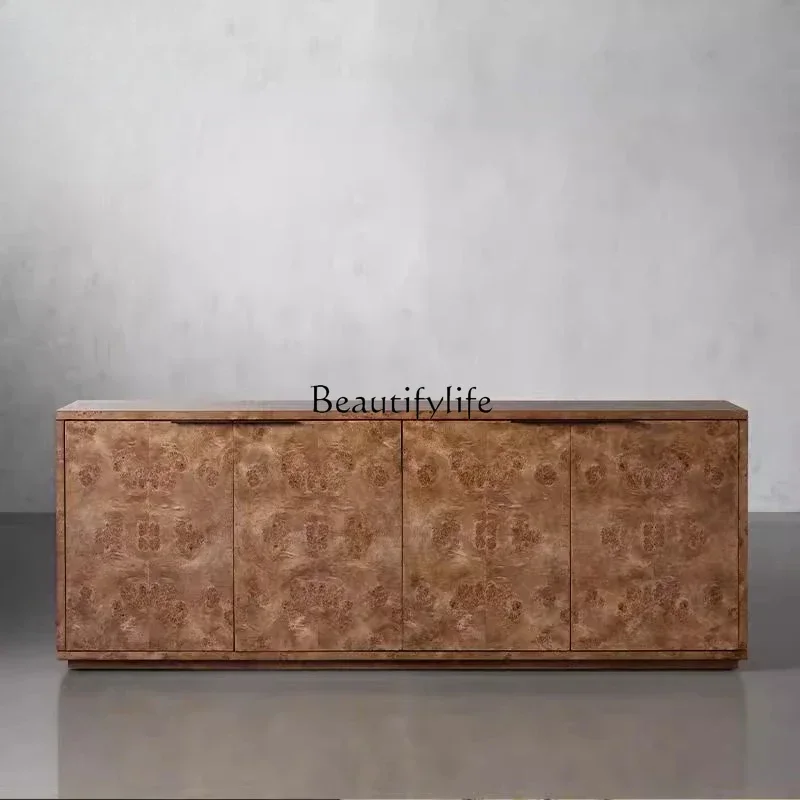 

01American Country Tumor Bark Side Cabinet French Retro TV Living Room Media Console Cabinet