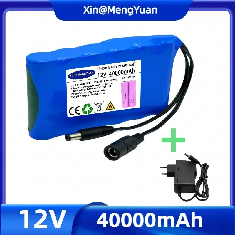 Original NEW Portable Super 12V 20000mah Battery Rechargeable Lithium Ion Battery Pack Capacity DC 12.6v 30Ah CCTV Cam Monitor +