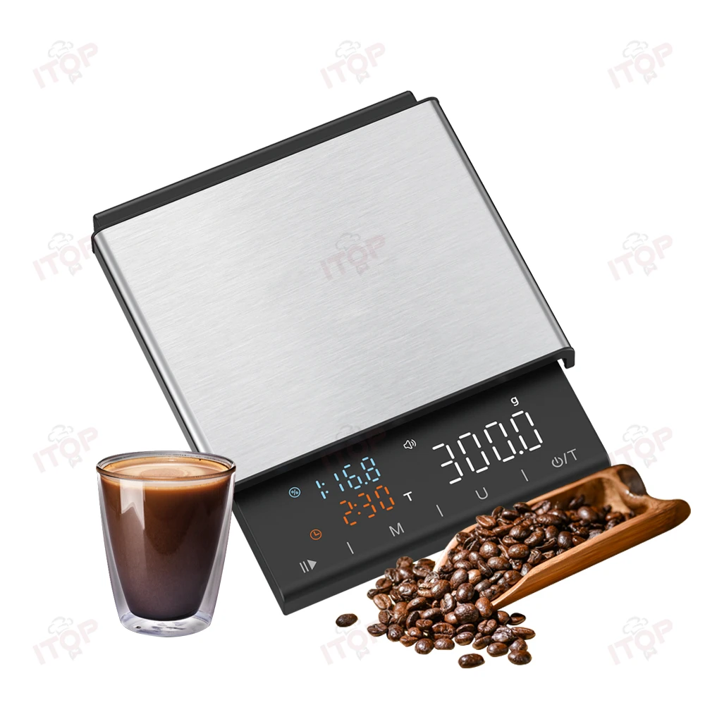 STLF JW Usb أداة القهوة القابلة لإعادة الشحن الوقت أكثر مقياس مطحنة قهوة اسبريسو المطبخ موازين الطعام Bilancia مقهى القهوة الرقمية Sc