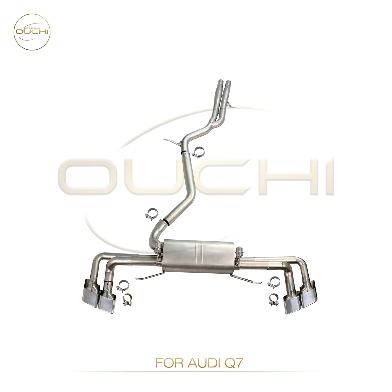 Ouchi for Audi 2016-2019 Q7 Catback 3.0T Stainless Steel Catback Exhaust Muffler with Valve Car Accessories