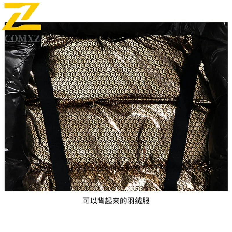 COMXZ 2025 Men Puffer Jacket Winter Windproof Thermal Coat Waterproof Hiking Parka Thickened Cotton Outdoor Sports Windbreaker