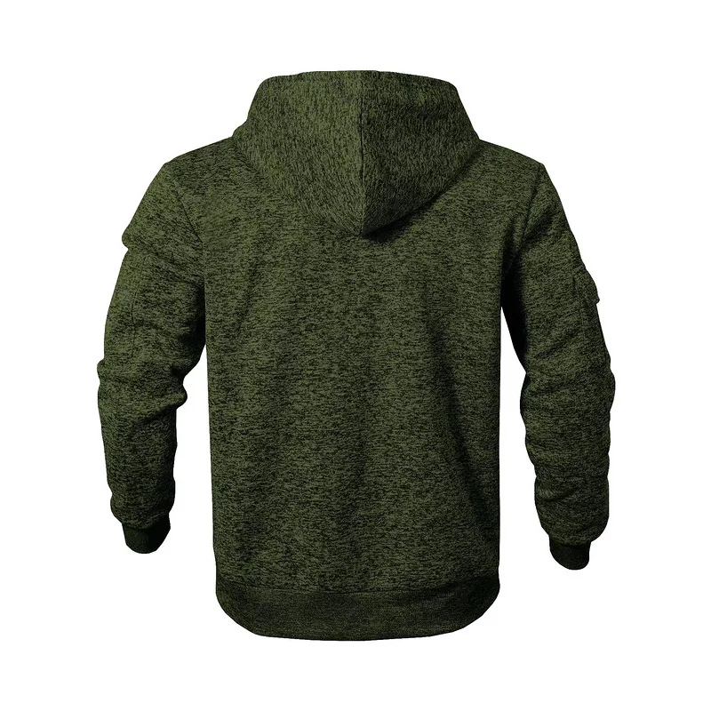 Amerikanischer Herren-Sweater aus schwerem Samt, Retro-Stil, mit kationischen Taschen, Kapuze und Reißverschluss, trendiger Sportpullover für Männer – Detail 25