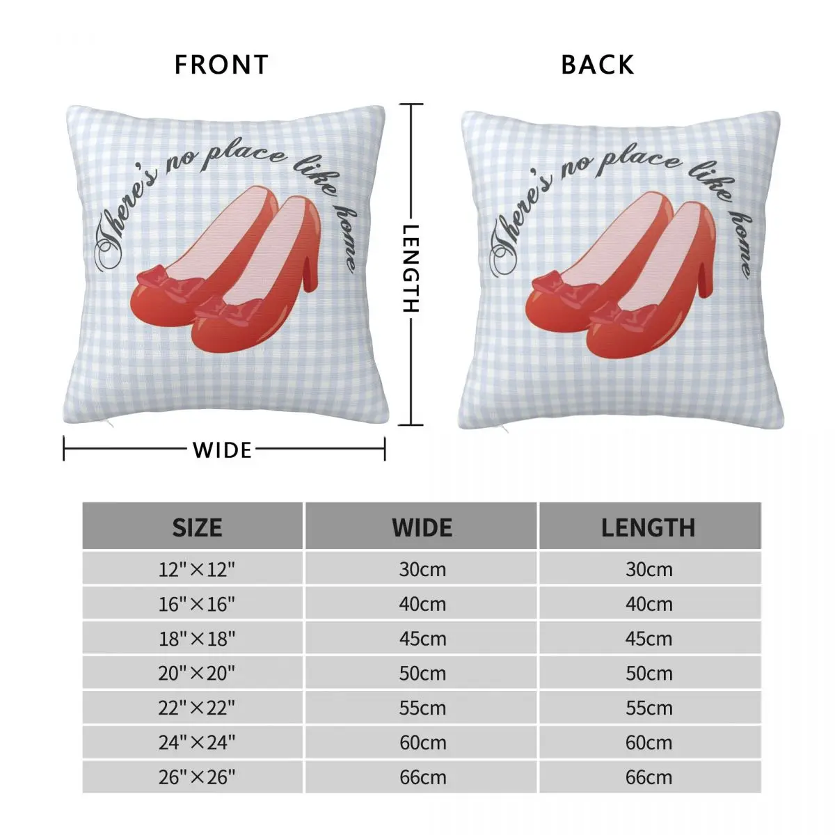 The Ruby Slippers Square Pillowcase Polyester Linen Velvet Pattern Zip Decor Throw Pillow Case Car Cushion Cover