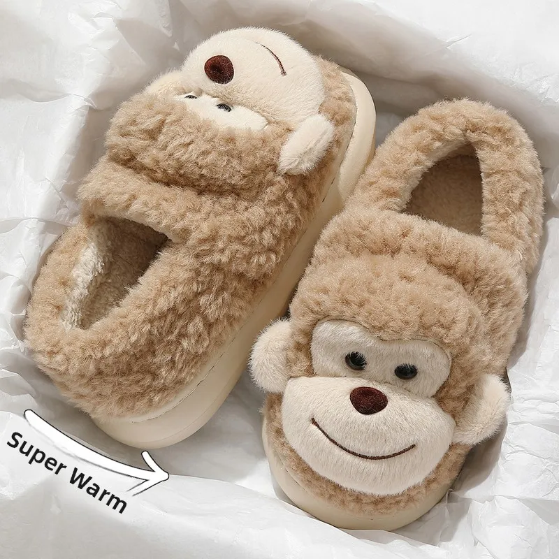 

Men's Cotton Slippers Winter Thi Bot Indoor Home Warm Plu Slip-On oes Anti-Slip Cartoon Sle Youth Home Comfortable