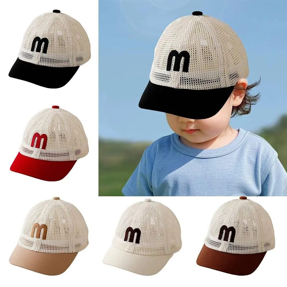 

Letter Embroidery Baby Mesh Baseball Cap Sunscreen Breathable Sunshade Hip Hop Hat Sun Protection Kids Children Sun Visor Hats