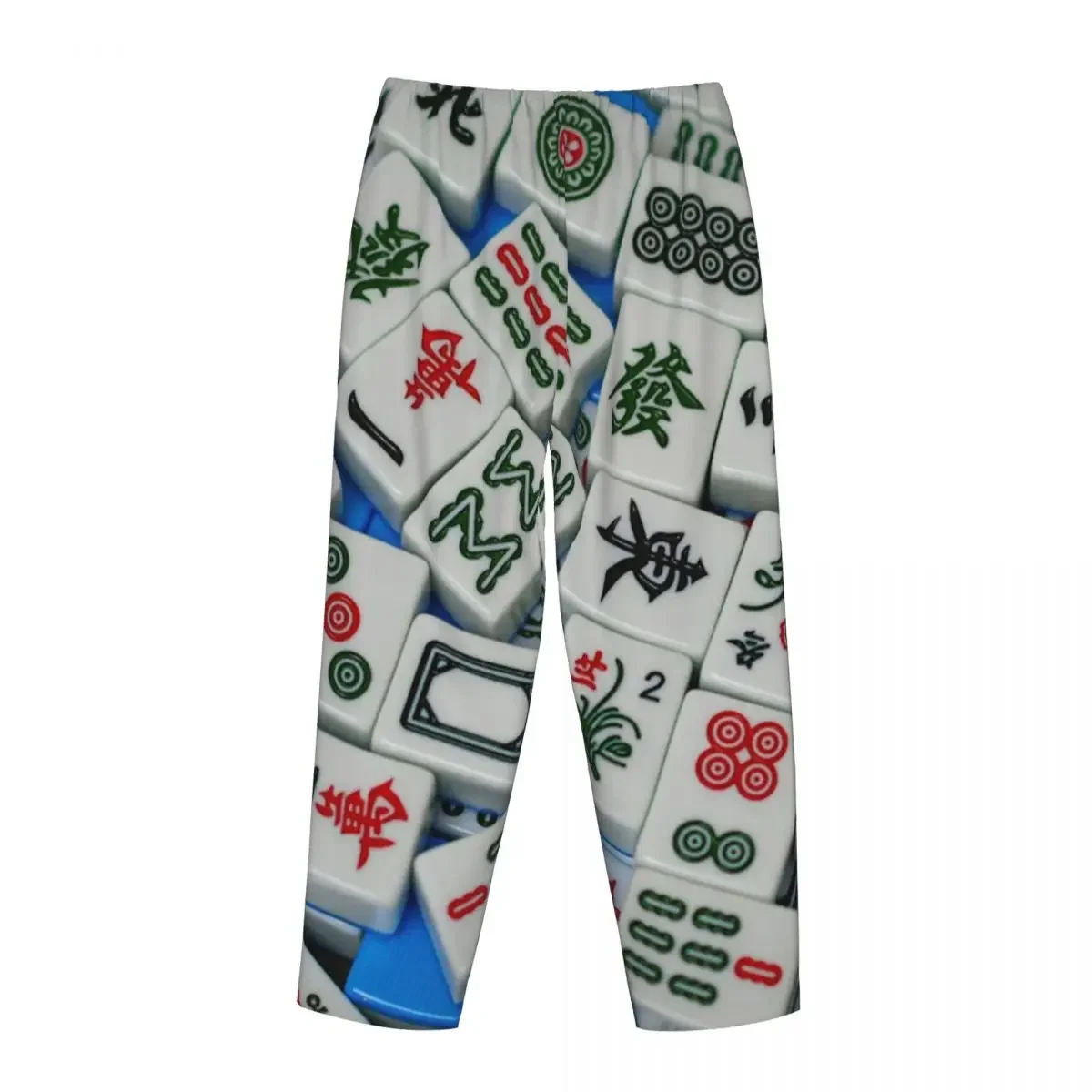 Custom Mahjong Tile Pattern Women Pajama Pants Lounge Sleep Sleepwear Bottoms with Pockets