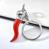 3D red pepper keychain key ring hot pepper key chain key holder high quality portachiavi chaveiro llaveros bag charm