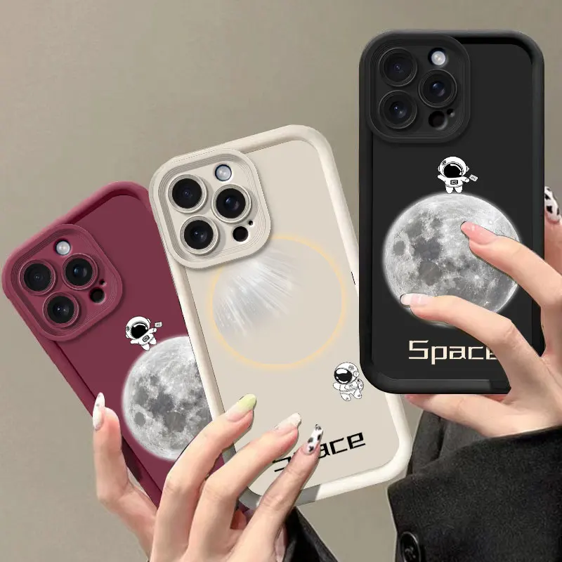 ل انفينيكس الساخن 50 برو زائد 50i 40i 30i NFC 30 اللعب NFC الساخن 40 50 برو حافظة سيليكون رائد الفضاء جراب هاتف للصدمات الغطاء الخلفي