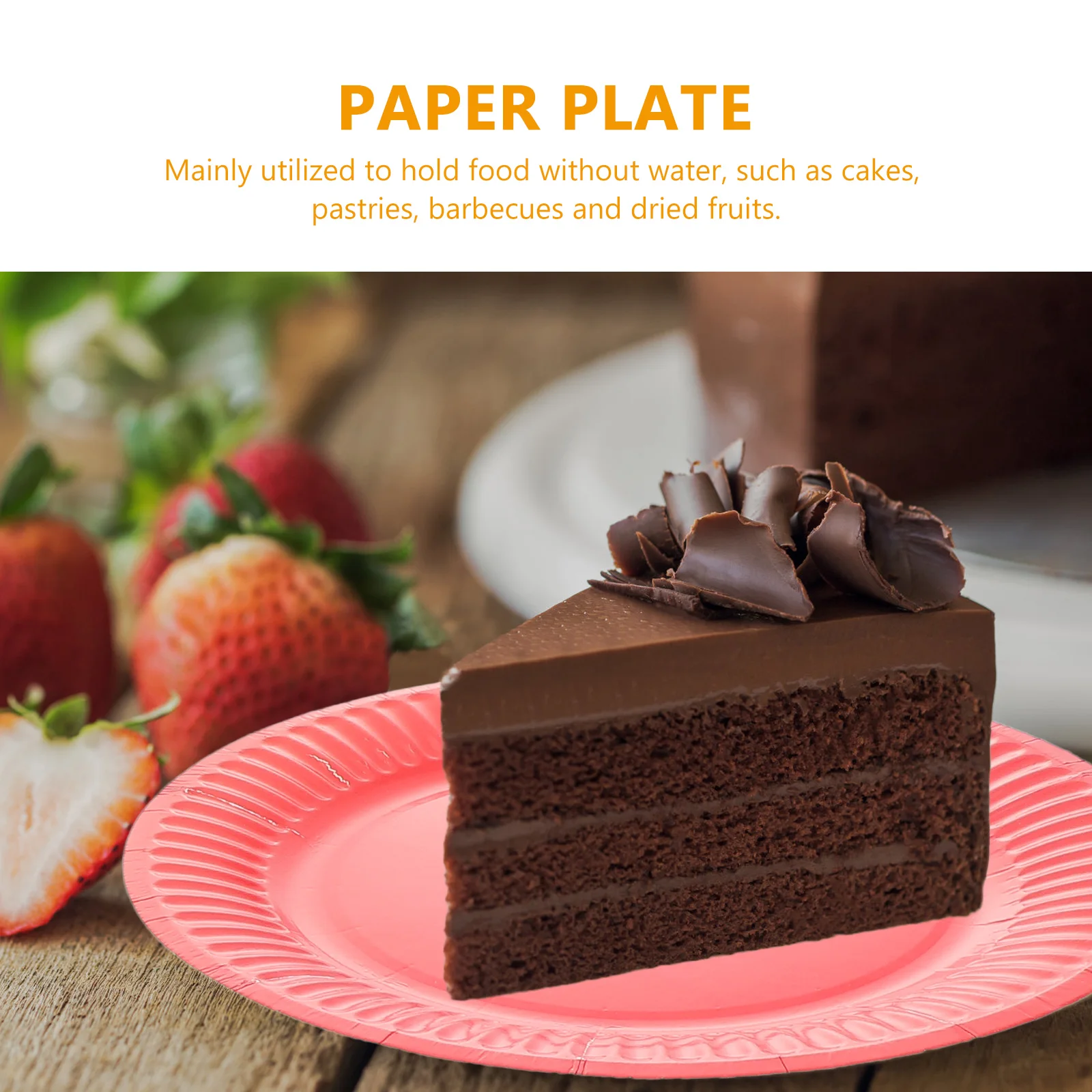

50pcs Disposable Paper Plates Food Grade Eco-Friendly Colorful Party Tableware for Birthday Wedding Baby Shower Celebration Tray