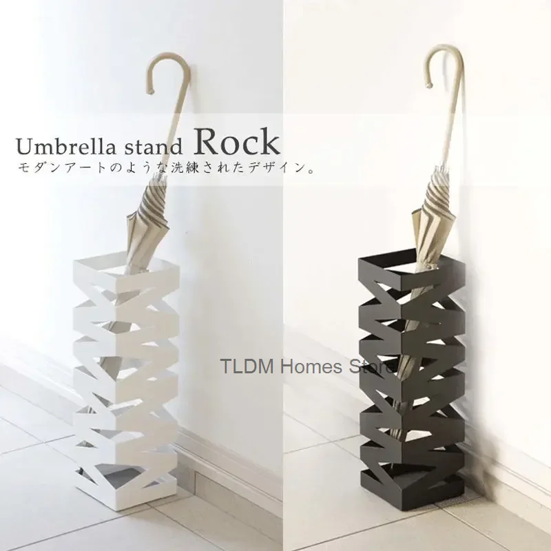 Simple Metal Hollow M-shaped Large-capacity Umbrella Bucket Lobby Office Home Porch Umbrella Stand Umbrella Storage Rack