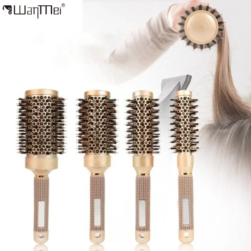 

Pro Barber Hair Алюминиевая трубка Круглая расческа Щетка для завивки волос Антистатическая влажная и сухая роликовая щетка двойного назначения Салонные инструменты для укладки