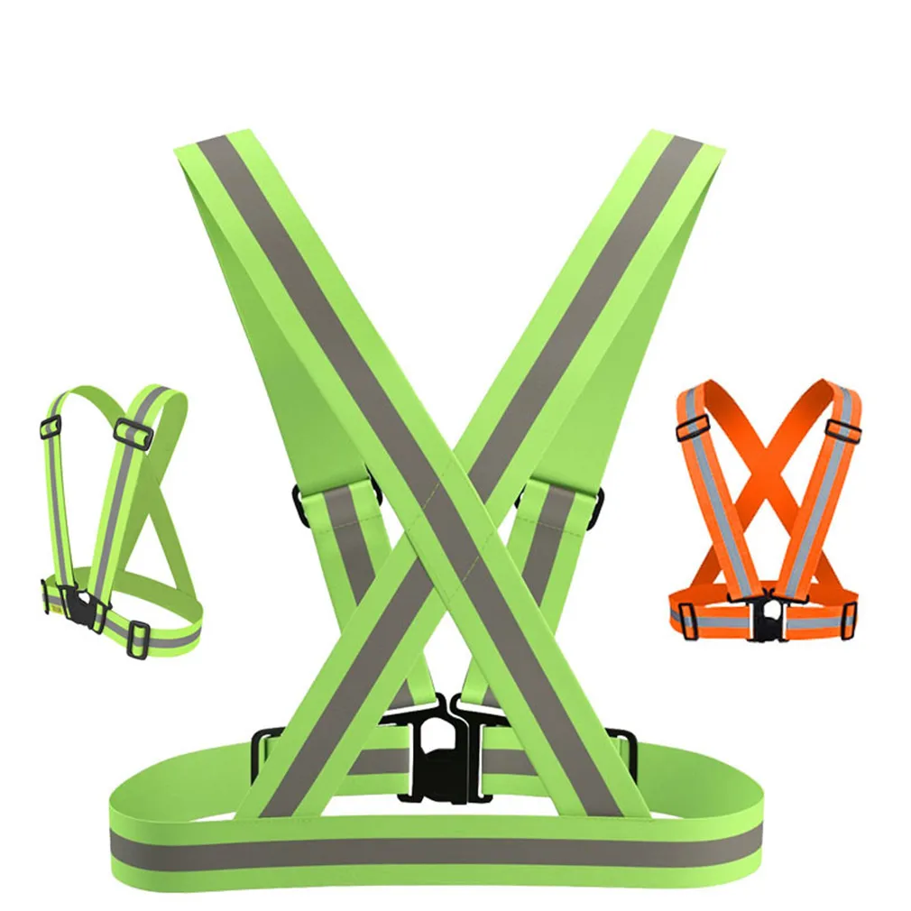 Highlight Reflective Safety Vest Straps Night Running Clothing Vest Adjustable Elastic Band For Adults Children Dropshipping