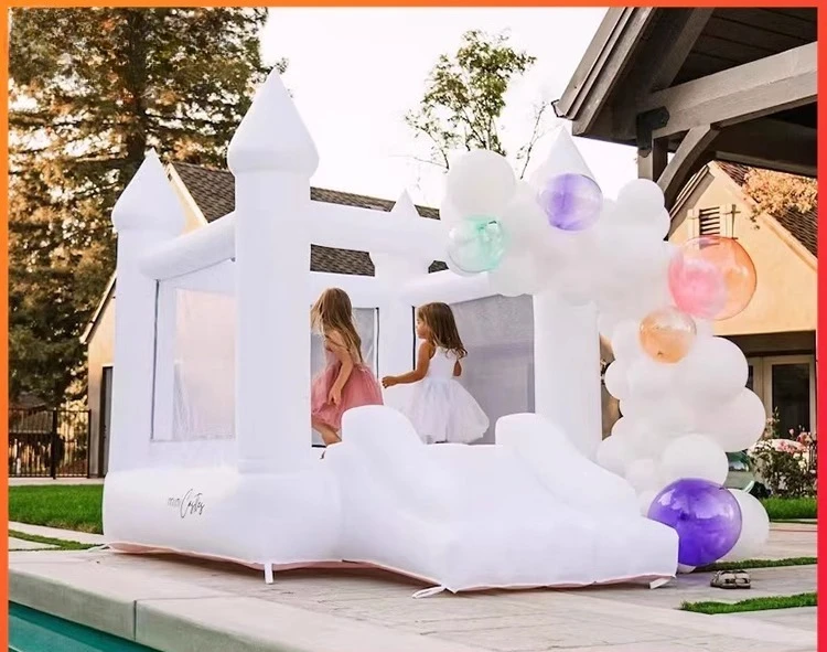 

Indoor White Inflatable Castle Home Small Oxford Cloth Trampoline Children's Birthday Party