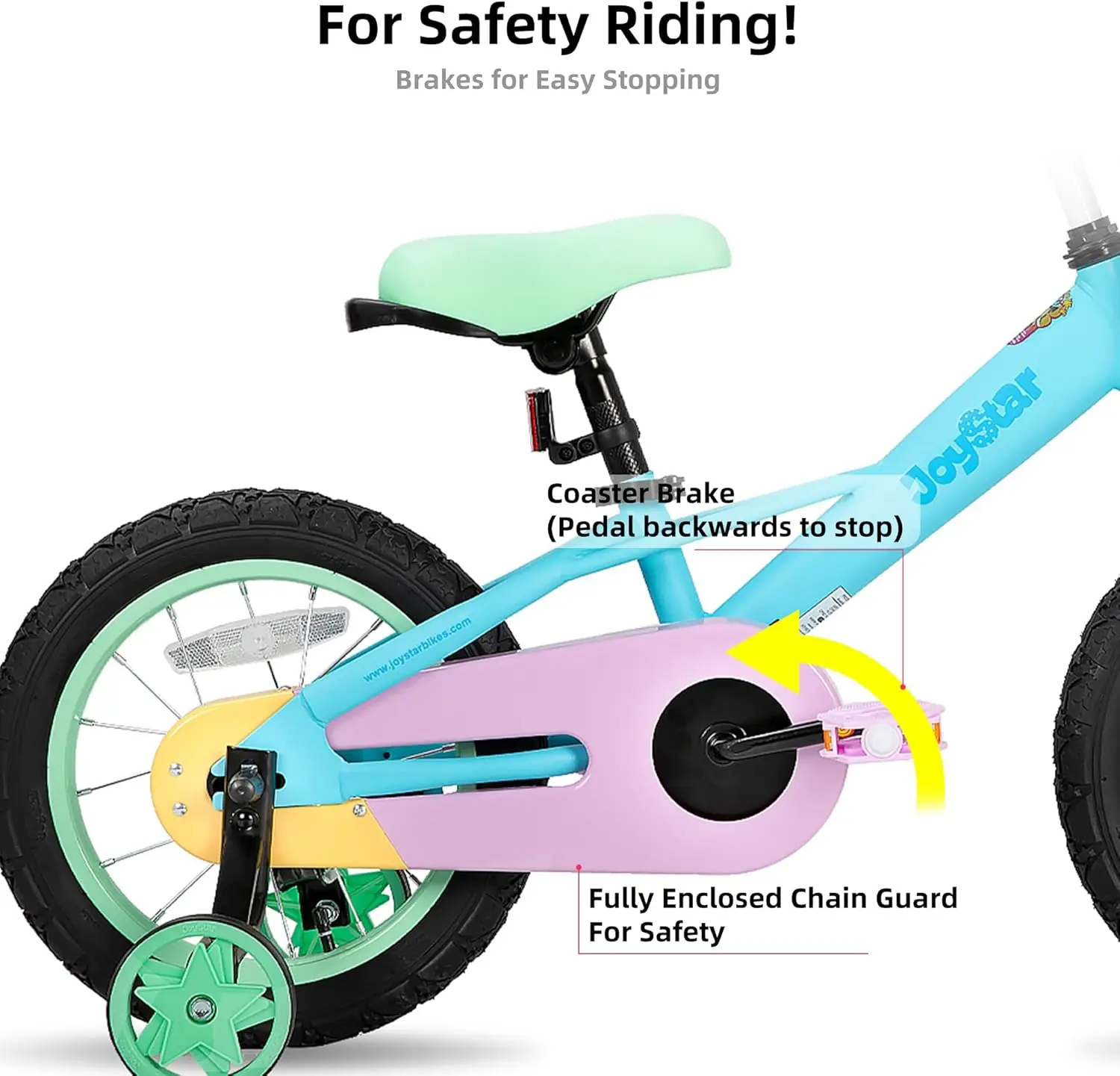 Vélo arc-en-ciel pour enfants avec roues d'entraînement, vélos pour tout-petits, filles de 2 à 7 ans, 33 à 53 pouces de haut, 12 po