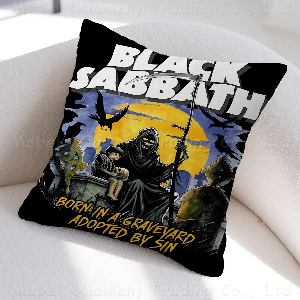 B-Black S-Sabbath Band Pillow Cover Sofa Cushion Cover Home Room Decoration Children Gift