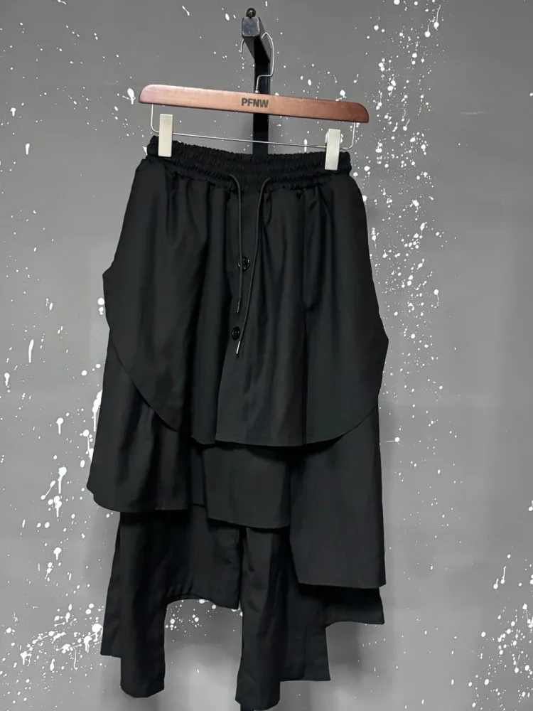 EAM Black Irregular Patch High Elastic Waist Calf-Length Pants New Trousers Women Fashion Tide Autumn 2026 30A3161