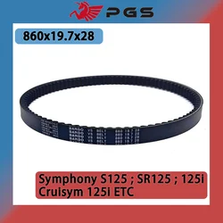 PGS 860X19.7X28 Motorcycle Parts For SYM Symphony S125 SR125 125i Cruisym 125i ETC 860 19.7 28 Transmission Drive Belt