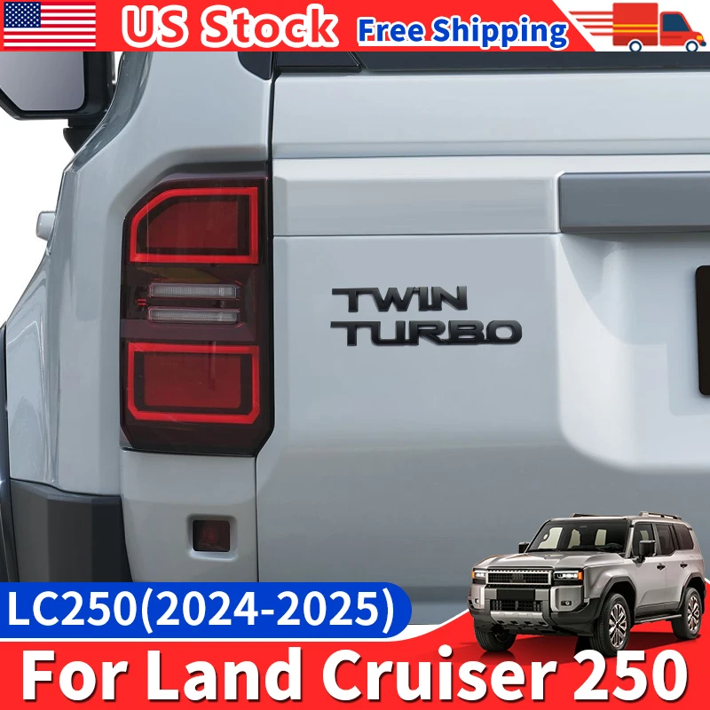 

For 2024 2025 Land Cruiser Prado LC 250 Exterior Car Decoration Accessories J250 Twin Turbo vxr Letter Sticker Tailgate emblem