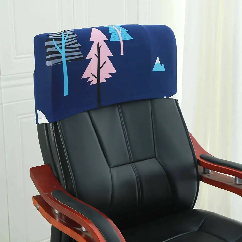 Cartoon Panda Penguin Rose Pattern Elastic Office Chair Backrest Cover Comfortable High Elasticity Backrest Slipcover Household