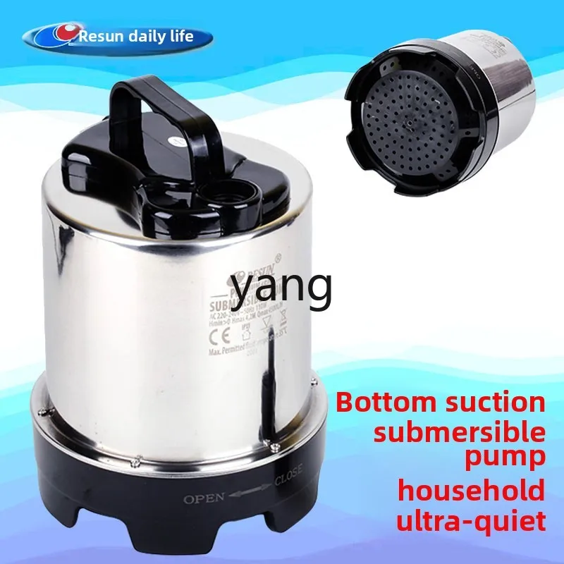 LTT fish tank bottom filter pump stainless steel seawater low water level anti-dry burning with float submersible pump