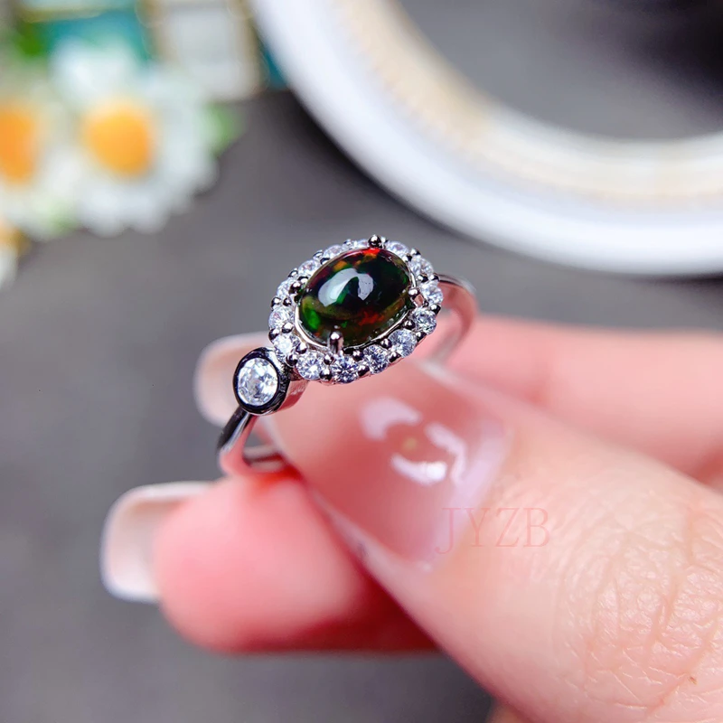 Dream natural Opal ring high sense small niche light luxury ins girl friend ring Valentine's Day gift