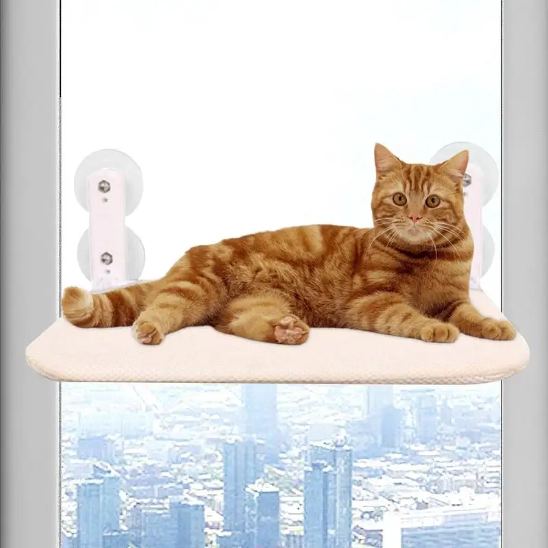 Foldable Cat Window Hammock, Wireless Cat Window, 4 Strong Suction Cups, Windowsill Cat Bed Seat, Indoor Cat Interior Pet Supply